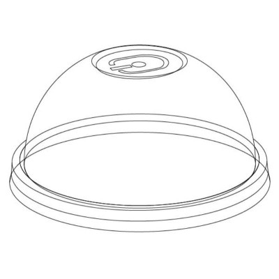 Крышка для стакана D90, купольная, с пробивным отверстием (3006), прозрачная, 50 шт