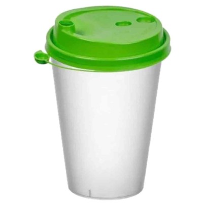 Крышка для стакана D90 пластиковая, с заглушкой, салатовая, 50 шт
