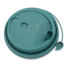 Крышка для стакана D90 пластиковая, с заглушкой, зеленая, 50 шт