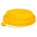 Крышка для стакана D90 пластиковая, с заглушкой, желтая, 50 шт