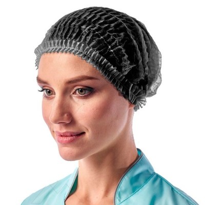 Шапочка Шарлотта одноразовая медицинская, черная, 100 шт