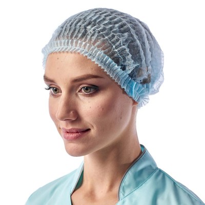Шапочка Шарлотта одноразовая медицинская, голубая, 100 шт