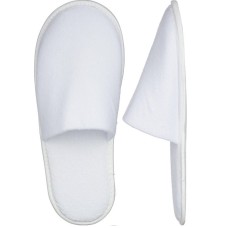 Тапочки одноразовые махровые с закрытым мысом, белые Тапочки одноразовые махровые с закрытым мысом, белые