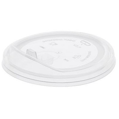 Крышка для стакана D80 пластиковая, откидной клапан, тип Ж (3015), прозрачная, 50 шт