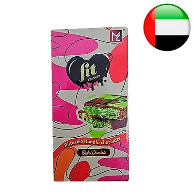 Шоколад молочный дубайский Fit Dubai Chocolate Pistachio Kunafa Chocolate, 200 г