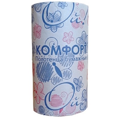 Полотенца бумажные Комфорт 1 рулон, 1-слой, серые