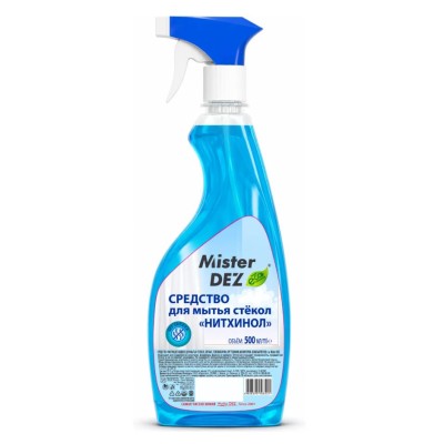Средство для мытья стекол Mister DEZ Eco-Cleaning, нитхинол, триггер, 500 мл Средство для мытья стекол Mister DEZ Eco-Cleaning, нитхинол, триггер, 500 мл