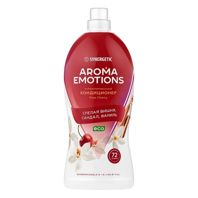 Кондиционер-ополаскиватель Synergetic AROMA EMOTIONS, спелая вишня, 1,8 л