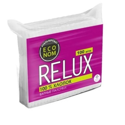 Ватные палочки RELUX, косметические, 100 шт