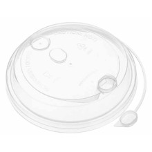Крышка для стакана D80 пластиковая, с заглушкой, прозрачная, 50 шт