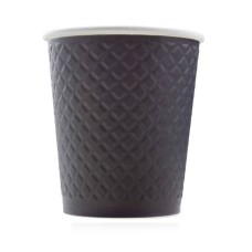 Стакан бумажный 250-280мл, черный waffle, 25шт, 2-слоя, D80 F