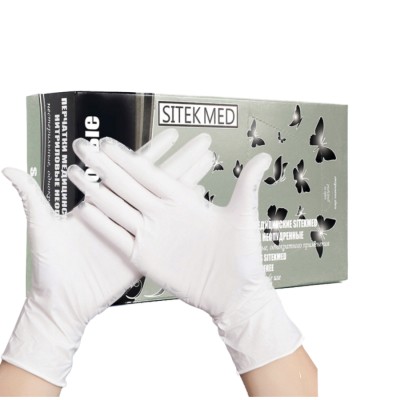 Перчатки нитриловые SitekMed L, белые, 50 пар