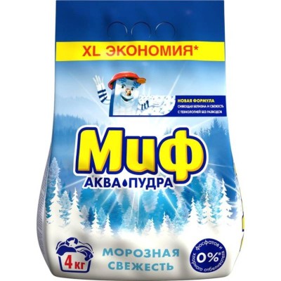 Стиральный порошок автомат Миф морозная свежесть, 4 кг