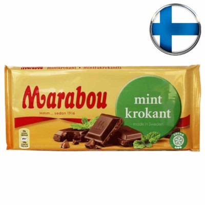 Шоколад молочный Marabou с мятой, 200 г