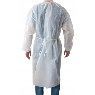 Халат одноразовый на завязках XXXL, белый, 10 шт