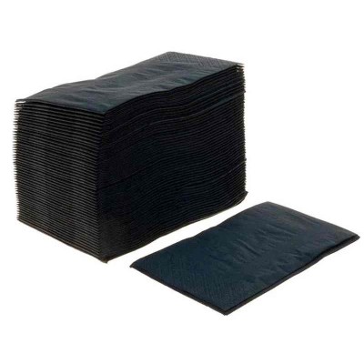 Салфетки бумажные 33x33 см, 2-х слойные, 1/8 сложение, черные, 200 шт