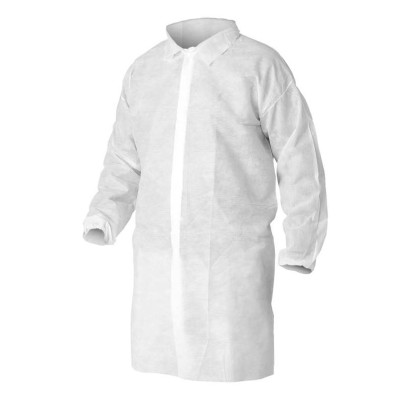 Халат одноразовый на кнопках XXXL, белый, 10 шт
