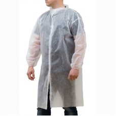 Халат одноразовый на липучках XXL, белый, 10 шт