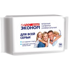 Влажные салфетки Эконом smart, универсальные, 70 шт