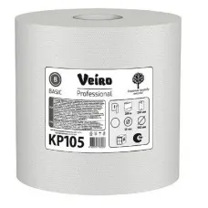Полотенца бумажные Veiro Professional Basic 300м, с центральной вытяжкой, 1-слой, в рулоне, серые (KP105)