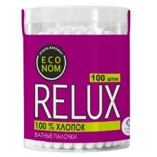 Ватные палочки RELUX, косметические, цилиндр, 100 шт