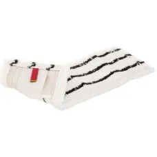 Насадка МОП микрофибра 40*14, жесткий абразив (Беларусь), черно-белая, карманы+языки