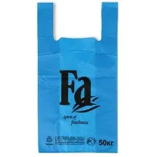 Пакет майка Fa 30+16х57 см, голубой, 25 мкм, ПНД, 200 шт