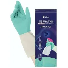 Перчатки хозяйственные Bicolor S, особо прочные, мятно-белые