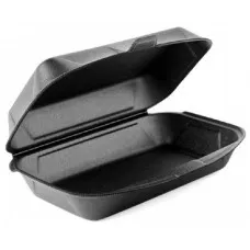 Ланч-бокс 1 секция мини, 190х150х70 мм, черный, 100 шт