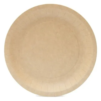 Тарелка одноразовая бумажная 230 мм, крафт, 100 шт